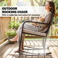 thumbnail image 4 of Outsunny 3 Pieces Wicker Patio Furniture Rocking Bistro Set with Cushions, 4 of 10