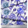 thumbnail image 3 of Soimoi Georgette Viscose Fabric Leaves & Rose Flower Print Fabric by The Yard 42 Inch Wide, 3 of 3