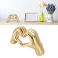 thumbnail image 1 of Heart Hands Sculpture, Heart Sign Statue Golden  for Wedding, 1 of 7