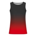 thumbnail image 5 of Sentmoon Débardeur Musculaire pour Homme Été Sans Manches Col Ras du Cou Camisoles pour Homme Couleur Dégradée Coupe Décontractée Ample Chandail de Compression D\'entraînement Physique pour Homme Hawaïen pour Superposition sous les Chandails Rouge XXXXXL, 5 of 5