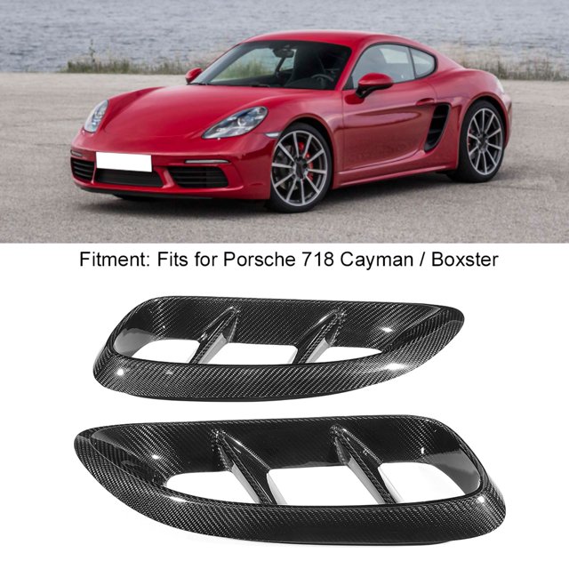 2pcs Carbon Fiber Trim Side Vent Grille Fits For 718 Cayman / Boxster