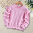 thumbnail image 2 of MeetoTime Sweat à Manches Volantes pour Enfants Col Rond Décontracté Ample Couleur Unie pour Bébés Filles 2-8 Ans, 2 of 3