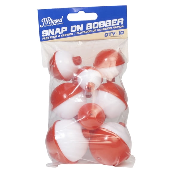 J-Rigged Tackle Supply Assortiment de Bobbers à clipser rouges et blanc