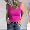 thumbnail image 2 of MIASHUI Women's Scoop Neck Sleeveless Ribbed Casual Tank Tops,Hot Pink,XXL, 2 of 6