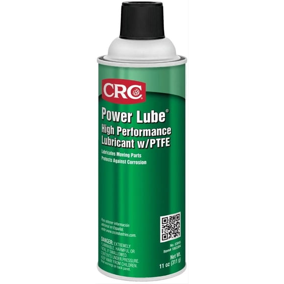 CRC - 3045 Power Lube Industrial High Performance Lubricant with PTFE, 16 oz. (Net weight: 11 oz) Aerosol Can, Light Amber/White