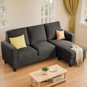 Homall Convertible Sectional Sofa Couch, Modern Linen Fabric L-Shaped Couch 3-Seat Sofa Sectional with Reversible Chaise for Small Living Room, Apartment and Small Space