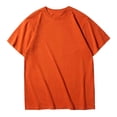 thumbnail image 1 of Pisexur T Shirts for Man , Hommes Couleur Unie Mode Décontractée Ventilée Col Rond Exercice Manches Courtes Haut Orange, Chemises de Golf Hommes & Chemises Hommes, 1 of 4