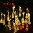 thumbnail image 1 of EGNMCR Light Strip, Christmas Lights Outdoor Garden Party 30 LED Teardrop Solar Garden Lantern String lantern string, 1 of 9