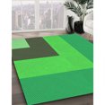thumbnail image 3 of Ahgly Tapis Rectangulaire Lavable en Machine Intérieur Transitionnel Vert Néon, 7 Pieds x 9 Pieds, 3 of 7