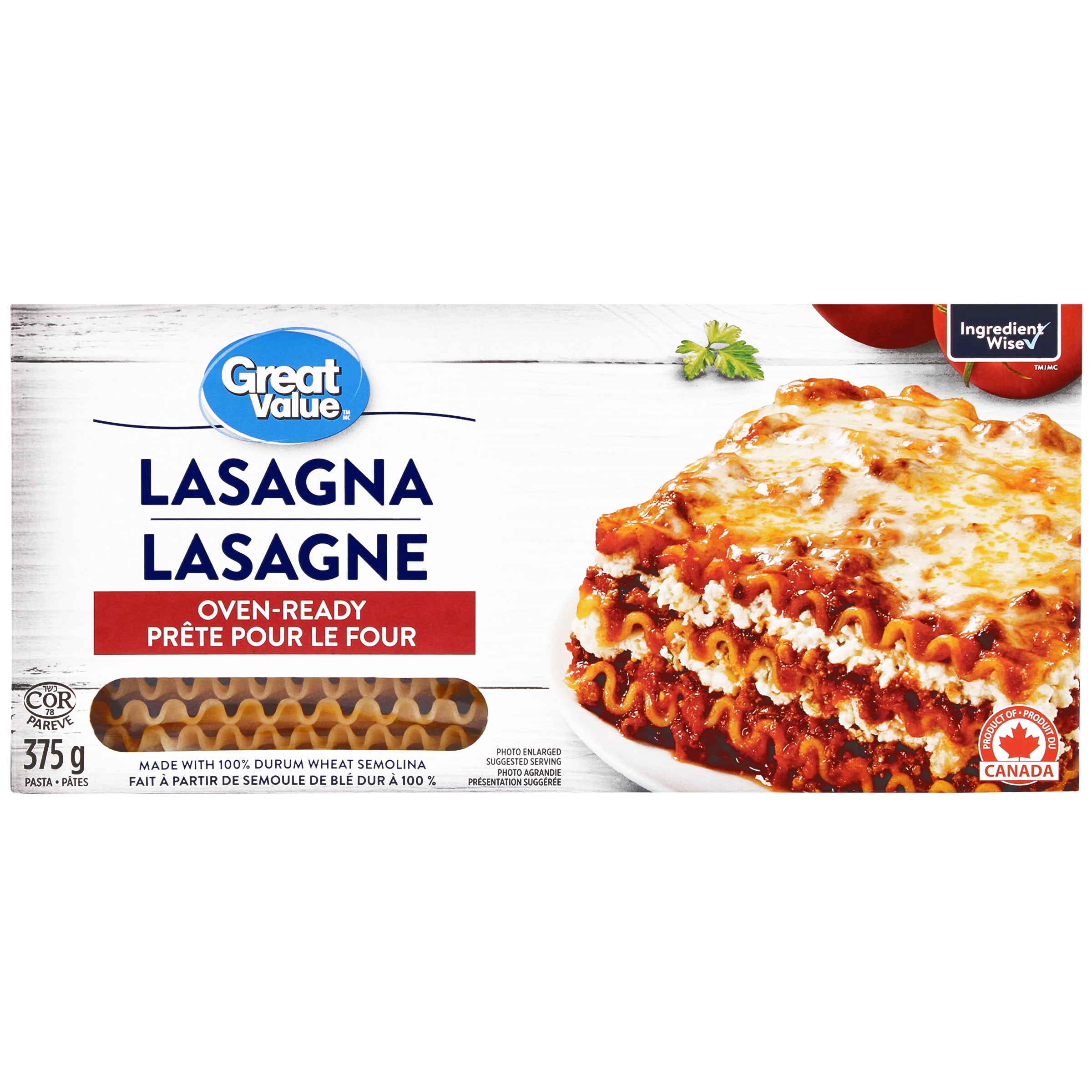 Great Value Oven-Ready Lasagna Pasta