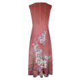 thumbnail image 4 of DEELLEEO Robe d'Automne pour Femmes! Robe de Cocktail Grande Taille Portefeuille Décolleté en V Profond Sans Manches à Fleurs Robes Évasées Ligne A Bohème Maxi Fête Invitée de Mariage Robes, 4 of 5