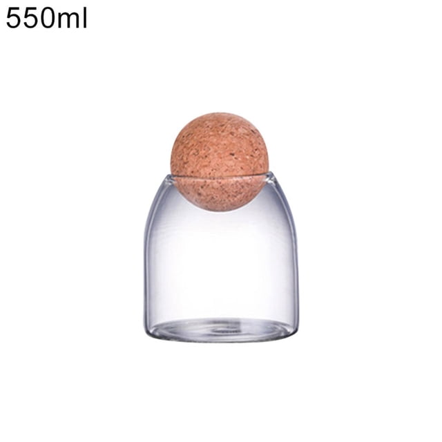 Storage Bottle Anti-deform Durable Waterproof Cork Stopper Bean Sugar Glass Jar for Coffee