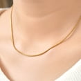 thumbnail image 3 of JeenMata Collier Chaîne Délicat de 16 Pouces - Collier de Mode Minimaliste en Placage Or Jaune, 3 of 6