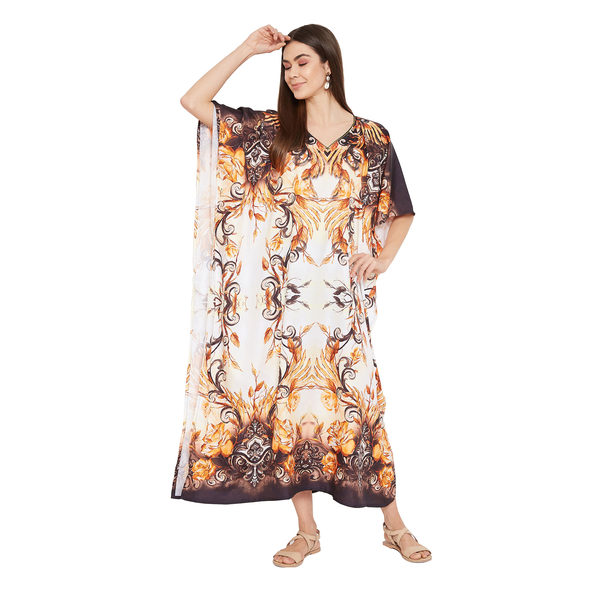 Oussum Caftan pour Femmes Robe Été Ample Décontractée Grande Taille Robe de Soirée Imprimée Caftan Long pour Dames Robes Élégantes en Ligne