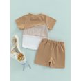 thumbnail image 4 of Fortune 2Pcs Little Boy Clothes Color Block Short Sleeve T-Shirts+Pockets Shorts 0-7 Years, 4 of 8