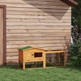 thumbnail image 2 of PawHut Wooden Rabbit Hutch w/ Ramp Openable Roof Pull-out Tray, Yellow, 2 of 10