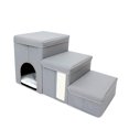thumbnail image 4 of jinwen Dog Stairs Anti Slip Bottom Dog Steps for Older Dogs Small Dogs & Cats Puppy Gray, 4 of 9