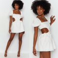 thumbnail image 2 of AMERTEER Femme Été Tempérament Tunique Dos Nu Élastique Dentelle Réglable Robe, 2 of 6