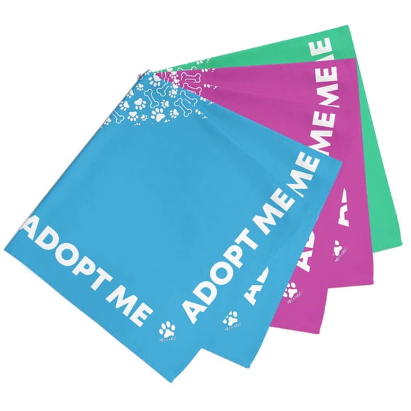 Max and Neo Dog Bandanas - We Donate 1 for 1 to Dog Rescues for Every Product Sold (5 Pack, Adopt Me)