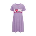 thumbnail image 5 of Amzcrzy Pyjamas pour Femmes Mode Imprimé Cœur Valentines Day Robe Décontractée Confortable à Manches Courtes Chemises de Nuit pour Femmes Valentines Day Cadeaux, 5 of 5