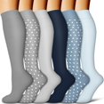thumbnail image 1 of LOVEVER 6 Paires Bas de Compression pour Femmes et Hommes - Idéal pour la Circulation Course Athlétique Récupération Infirmière Voyage, 1 of 7