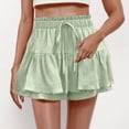 thumbnail image 2 of Yuyuzo Shorts for Women Drawstring Waisted Double Layered Ruffle Shorts Casual Flowy Summer Beach Shorts, 2 of 7