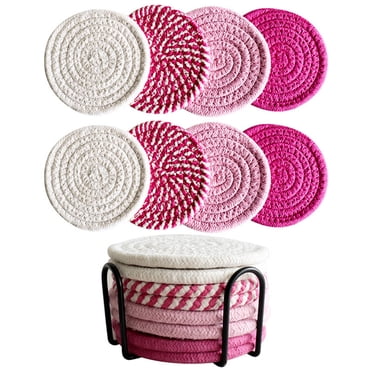 LSLJS Table Mats Drink Mats Coffee Cup Mats 8 Pack Cup Mats Bohemian Style Mats, The Coasters