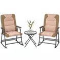 thumbnail image 1 of Outsunny 3pc Patio Foldable Rocking Chair Set, Light Brown, 1 of 10