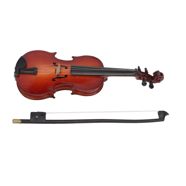 Miniature Violin Model Kit, Musical Instrument Handicraft Ornament Wooden Miniature Violin Mini With Stand For Christmas