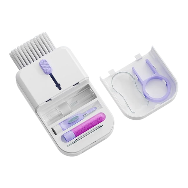 maskred ABS Headphone Cleaning Brush With Storage Box For Safe And Effective Cleaning Effectively Clean violet
