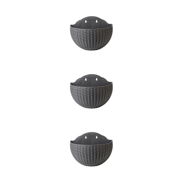 mmirethe Wall Plastic Pot With Drainage And Stylish And Durable Widely Used Flower Pot Grey 3Set
