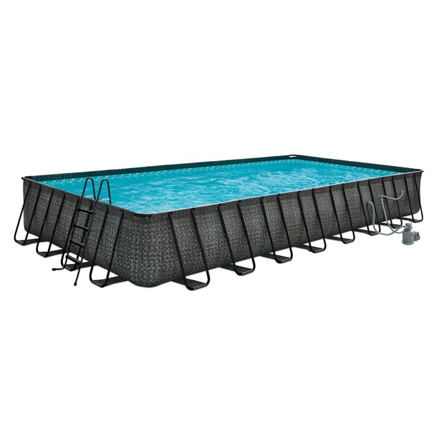 Funsicle Piscine Rectangulaire hors Terre d'Extérieur Oasis 32 Pieds x 16 Pieds x 52 Pouces