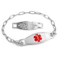 thumbnail image 1 of MedicEngraved Stainless Steel Custom Medical Alert Bracelet - 4mm Paperclip Link, 1 of 7