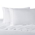 thumbnail image 2 of Stripes White 300 Thread Count Twin Extra Long size Sheet Set 100 % Cotton 3pc Bed Sheet set (Deep Pocket) By Wholesalebedding, 2 of 2