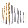 thumbnail image 2 of Cergrey Drill Bit,10 Pcs Drill Bit Screw Extractor Set Left Hand Titanium Plated Drill Bit Alloy Steel Screw Extractor Kit,Left Hand Drill Bit, 2 of 7