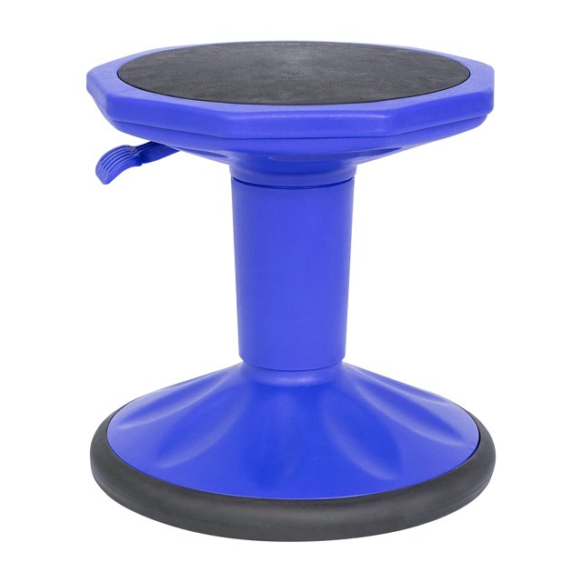 Flash Furniture Carter Adjustable Height Active Learning Stool for Classrooms Backless Wobble Stool with 360-Degree Swivel 14"" - 18"" H Blue