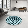 thumbnail image 4 of Ahgly Company Tapis d'Intérieur Lavables en Machine, Carrés, Transitionnels, Vert Sarcelle Moyen, Carrés de 6', 4 of 7