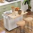 thumbnail image 2 of HOMCOM Rolling Kitchen Island with Drop Leaf, Portable Kitchen Island White, 2 of 10