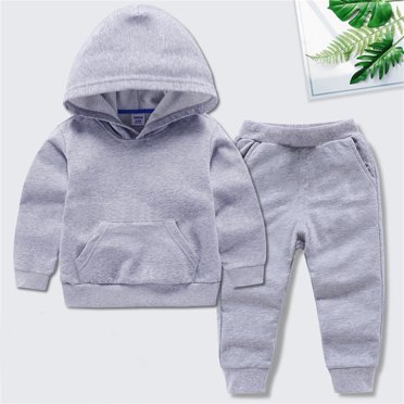 AherBiu Vêtements pour Tout-Petits Bébé Fille Garçon Ensembles d'Entraînement Chandails et Pantalons Mode Couleur Unie Ensembles 2 Pcs 12 Mois-12 Ans