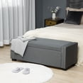 thumbnail image 2 of HOMCOM Banc-Coffre Moderne Rembourré à Dessus Rabattable, Gris Pâle, 2 of 10