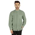 thumbnail image 1 of Bestman Solid Button-Down Shirt For Mens Chinese Collar Front Placket Formal Shirts, 1 of 7