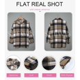 thumbnail image 4 of ORUYROP Womens Long Sleeve Plaid Shirts Flannel Lapel Button Down Shacket Jacket Coats, 4 of 6