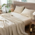 thumbnail image 2 of Bedding Sheet Set Washed Cotton Linen Like Textu Breathable Durable Soft Comfy (Dark Orange Queen), 2 of 6
