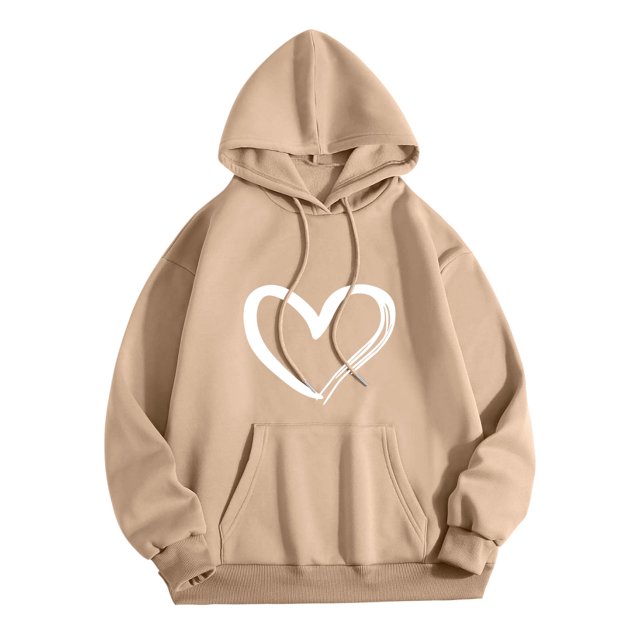 TIMIFIS Chandails à Capuchon pour Femmes Hiver Tendance à Imprimé Graphique Manches Longues Chandails Molletonnés à Enfiler Chandail à Capuchon Décontracté pour Dames