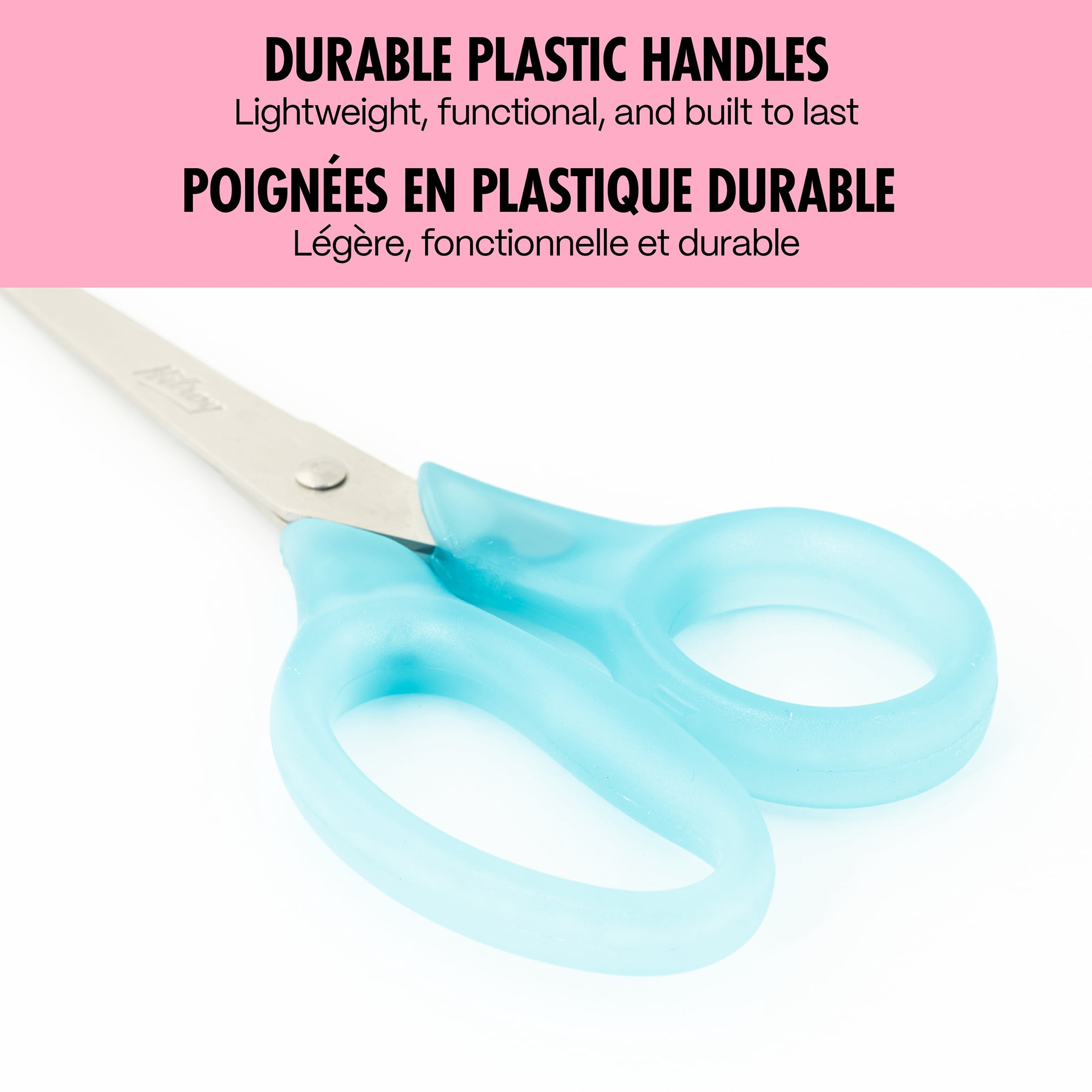 Ciseaux Hilroy en acier inoxydable de 20 cm (8 pouces), ciseaux multi-usages, poignées confortables bleues, lot de 2