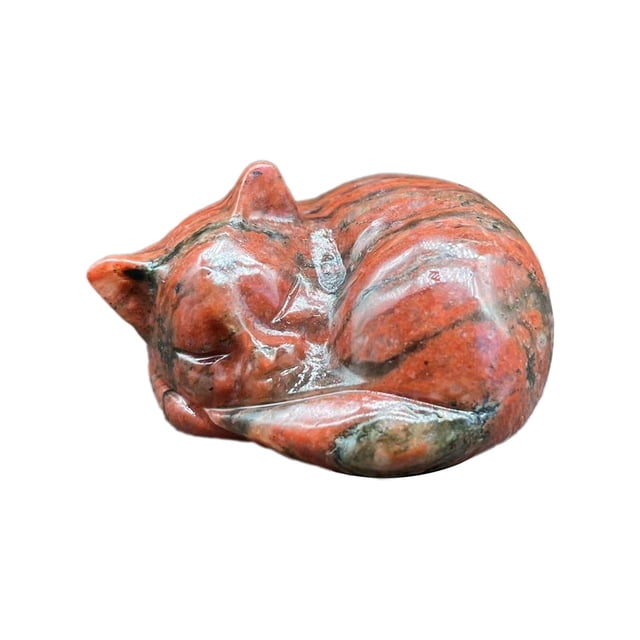 Natural Quartz Crystal Sleeping Cat Decoration Crystal Cat Sleeping Statue 2 Inch Opal Cat Crystal Statue Statue For Home Meditation