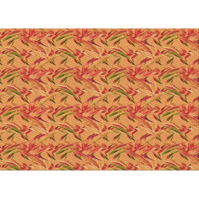 Ahgly Company Tapis d'Intérieur Rectangulaire Transitionnel Orange Rouge Orange Lavable à la Machine, 7 Pieds x 9 Pieds