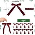 thumbnail image 4 of 12 Pcs Nœuds en Velours Rouges pour Décorations de Sapin de Noël Couronne Guirlande Nœuds en Velours avec Attaches Torsadées Dorées (Rouge), 4 of 8