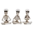 thumbnail image 2 of WHEANG Halloween Skeleton Decor Realistic Meditating Skeleton Statues Set Of 3 In Resin Indoor Zen Decor, 2 of 5