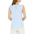 thumbnail image 3 of INSPIRE CHIC Women's Sleeveless Blouse Ruffled Pleated Wear-to-Work Chic Blouse XS Blue, 3 of 8